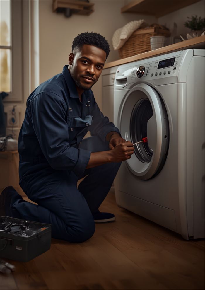 Technicien en intervention sur un lave-linge